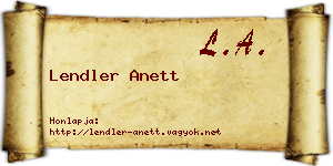 Lendler Anett névjegykártya